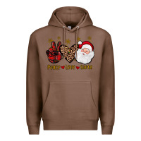 Chestnut peace love santa Premium Hoodie - JahusDesignShop
