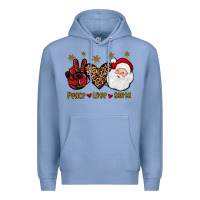 Colony Blue peace love santa Premium Hoodie - JahusDesignShop