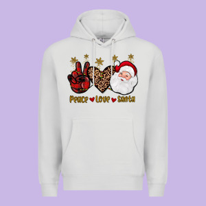 Peace Love Santa Premium Hoodie Designed By Jahusdesignshop