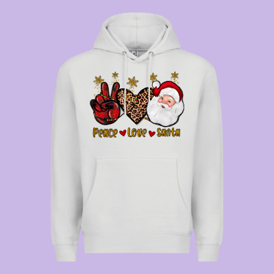 Peace Love Santa Premium Hoodie Designed By Jahusdesignshop