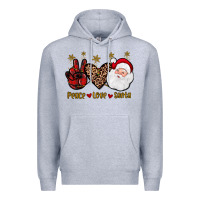 Heather Grey peace love santa Premium Hoodie - JahusDesignShop