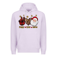Lilac peace love santa Premium Hoodie - JahusDesignShop