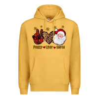 Mustard peace love santa Premium Hoodie - JahusDesignShop