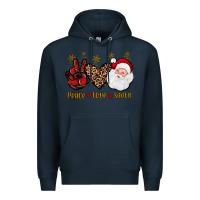 Navy peace love santa Premium Hoodie - JahusDesignShop