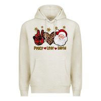 Oatmeal Heather peace love santa Premium Hoodie - JahusDesignShop