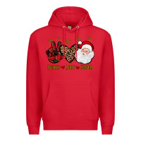 Red peace love santa Premium Hoodie - JahusDesignShop