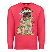 Cardinal pug with christmas lights Premium Sweatshirt - RanaPortraitStore