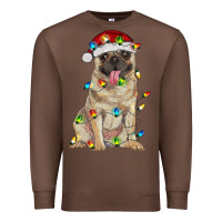 Chestnut pug with christmas lights Premium Sweatshirt - RanaPortraitStore