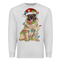 Dove Grey pug with christmas lights Premium Sweatshirt - RanaPortraitStore