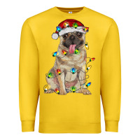 Lemon pug with christmas lights Premium Sweatshirt - RanaPortraitStore