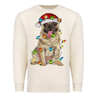 Sandshell pug with christmas lights Premium Sweatshirt - RanaPortraitStore
