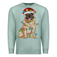 Seafoam pug with christmas lights Premium Sweatshirt - RanaPortraitStore