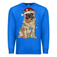 True Royal pug with christmas lights Premium Sweatshirt - RanaPortraitStore