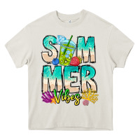 Cream Summer Vibes Heavy Core Tee - CowhideDigitalArt