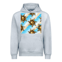 Heather Grey leopard sun seamless pattern Urban Hoodie - BundleAndBundleShop