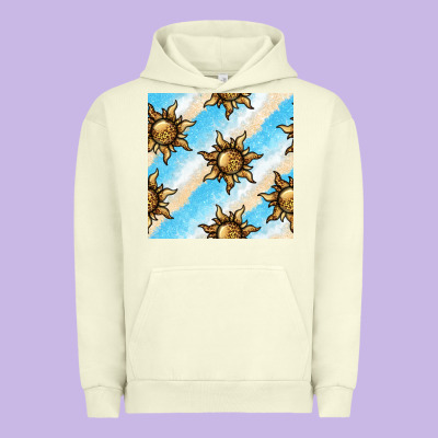 Leopard Sun Seamless Pattern Urban Hoodie Designed By Bundleandbundleshop