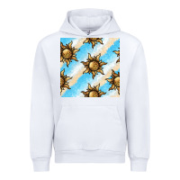 White leopard sun seamless pattern Urban Hoodie - BundleAndBundleShop