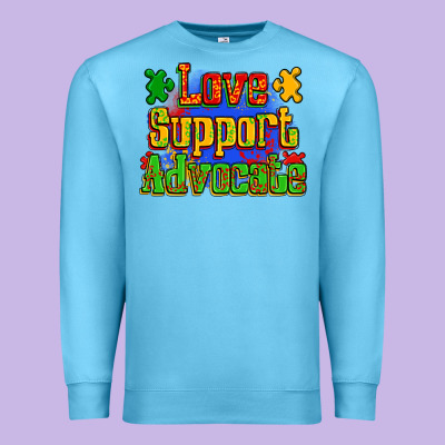 Love Support Advocate Premium Sweatshirt Designed By Zillion Design Studio
