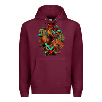 Burgundy aztec rodeo cowboy christmas Premium Hoodie - JahusDesignShop