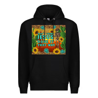 Black don't think jesus done it that way western skeleton cactus Premium Hoodie - Artiststas