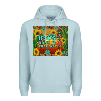 Blue Mist don't think jesus done it that way western skeleton cactus Premium Hoodie - Artiststas