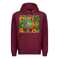 Burgundy don't think jesus done it that way western skeleton cactus Premium Hoodie - Artiststas