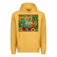 Mustard don't think jesus done it that way western skeleton cactus Premium Hoodie - Artiststas