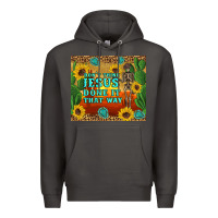 Smoke don't think jesus done it that way western skeleton cactus Premium Hoodie - Artiststas