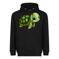 Black cute turtle Heavyweight Hoodie - Zillion Design Studio