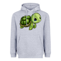Heather Grey cute turtle Heavyweight Hoodie - Zillion Design Studio