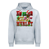 Heather Grey ho ho ho and a bottle of merlot Urban Hoodie - AdoDesignShop