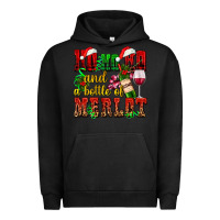 Pigment Black ho ho ho and a bottle of merlot Urban Hoodie - AdoDesignShop