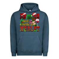 Pigment Midnight Navy ho ho ho and a bottle of merlot Urban Hoodie - AdoDesignShop