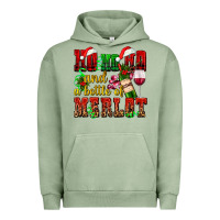 Pigment Oil Green ho ho ho and a bottle of merlot Urban Hoodie - AdoDesignShop