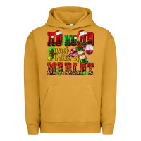 Pigment Peanut Butter ho ho ho and a bottle of merlot Urban Hoodie - AdoDesignShop