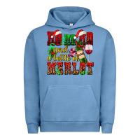 Pigment Pebble Blue ho ho ho and a bottle of merlot Urban Hoodie - AdoDesignShop