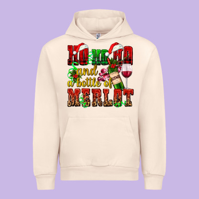 Ho Ho Ho And A Bottle Of Merlot Urban Hoodie Designed By Adodesignshop
