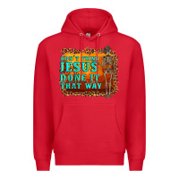 Red don't jesus done it that way western skeleton Premium Hoodie - Artiststas