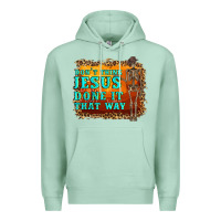 Seafoam don't jesus done it that way western skeleton Premium Hoodie - Artiststas