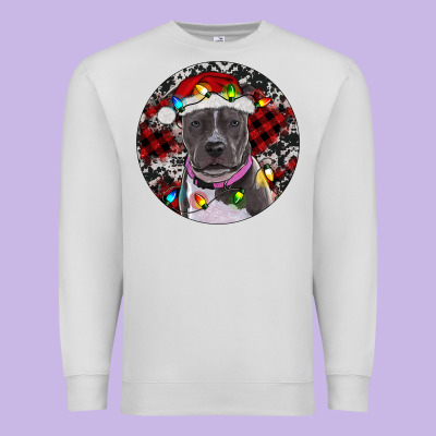 Pitbull And Buffalo Plaid Premium Sweatshirt Designed By Ranaportraitstore