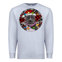 Heather Grey pitbull and buffalo plaid Premium Sweatshirt - RanaPortraitStore