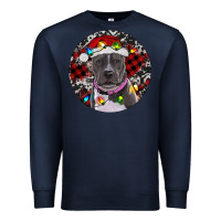 Navy pitbull and buffalo plaid Premium Sweatshirt - RanaPortraitStore