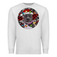 Oatmeal Heather pitbull and buffalo plaid Premium Sweatshirt - RanaPortraitStore