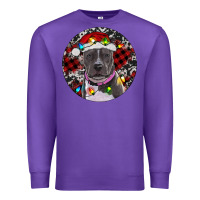 Purple pitbull and buffalo plaid Premium Sweatshirt - RanaPortraitStore