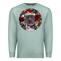 Seafoam pitbull and buffalo plaid Premium Sweatshirt - RanaPortraitStore