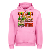 Fuchsia Pink dear santa just bring wine Urban Hoodie - AdoDesignShop