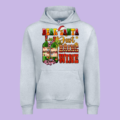 Dear Santa Just Bring Wine Urban Hoodie Designed By Adodesignshop