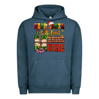 Pigment Midnight Navy dear santa just bring wine Urban Hoodie - AdoDesignShop