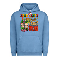 Pigment Pebble Blue dear santa just bring wine Urban Hoodie - AdoDesignShop