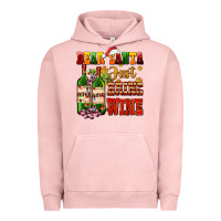 Pigment Salmon dear santa just bring wine Urban Hoodie - AdoDesignShop